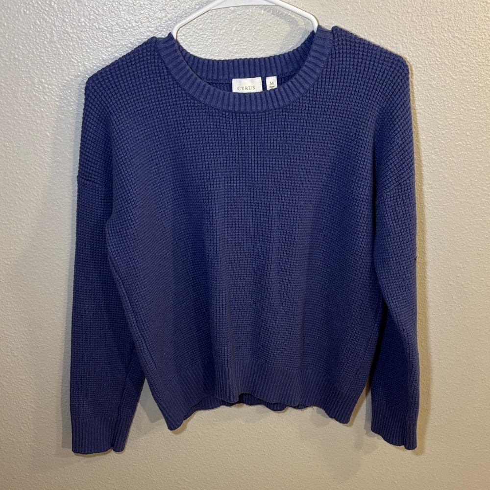 Cyrus Women's Deep Blue Crew Neck Sweater -304sku
